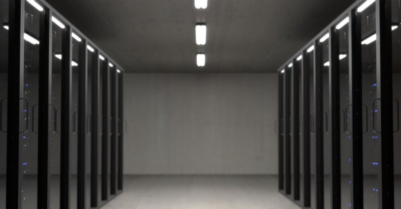 Data - Black Server Racks on a Room